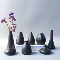 Black Ceramic Minimalist Vase