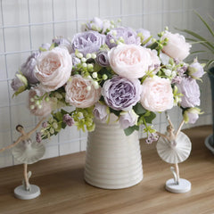 30cm Pink Peony Silk Bouquet