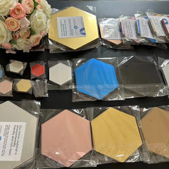 3D Hexagonal Acrylic Mirror Stickers