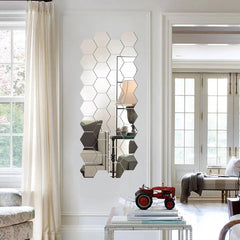 Hexagonal Mirror Wall Stickers