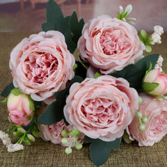 9-Head Silk Peony Bouquet