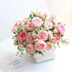 30cm Pink Peony Silk Bouquet