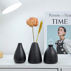 Black Ceramic Minimalist Vase