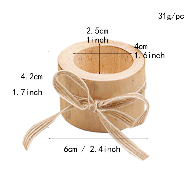 Wooden Candle & Plant Holder