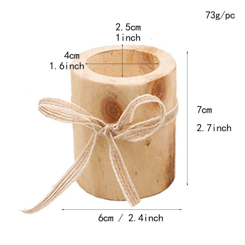 Wooden Candle & Plant Holder