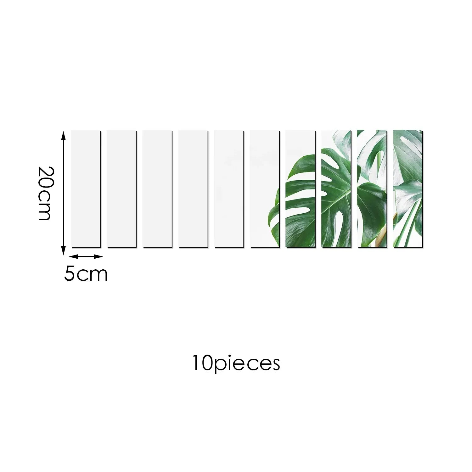 10PCS 3D Striped Mirror Stickers