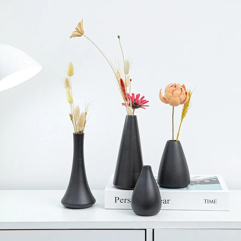 Black Ceramic Minimalist Vase