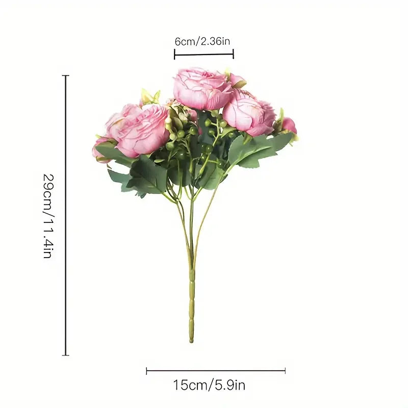 30cm Pink Peony Silk Bouquet