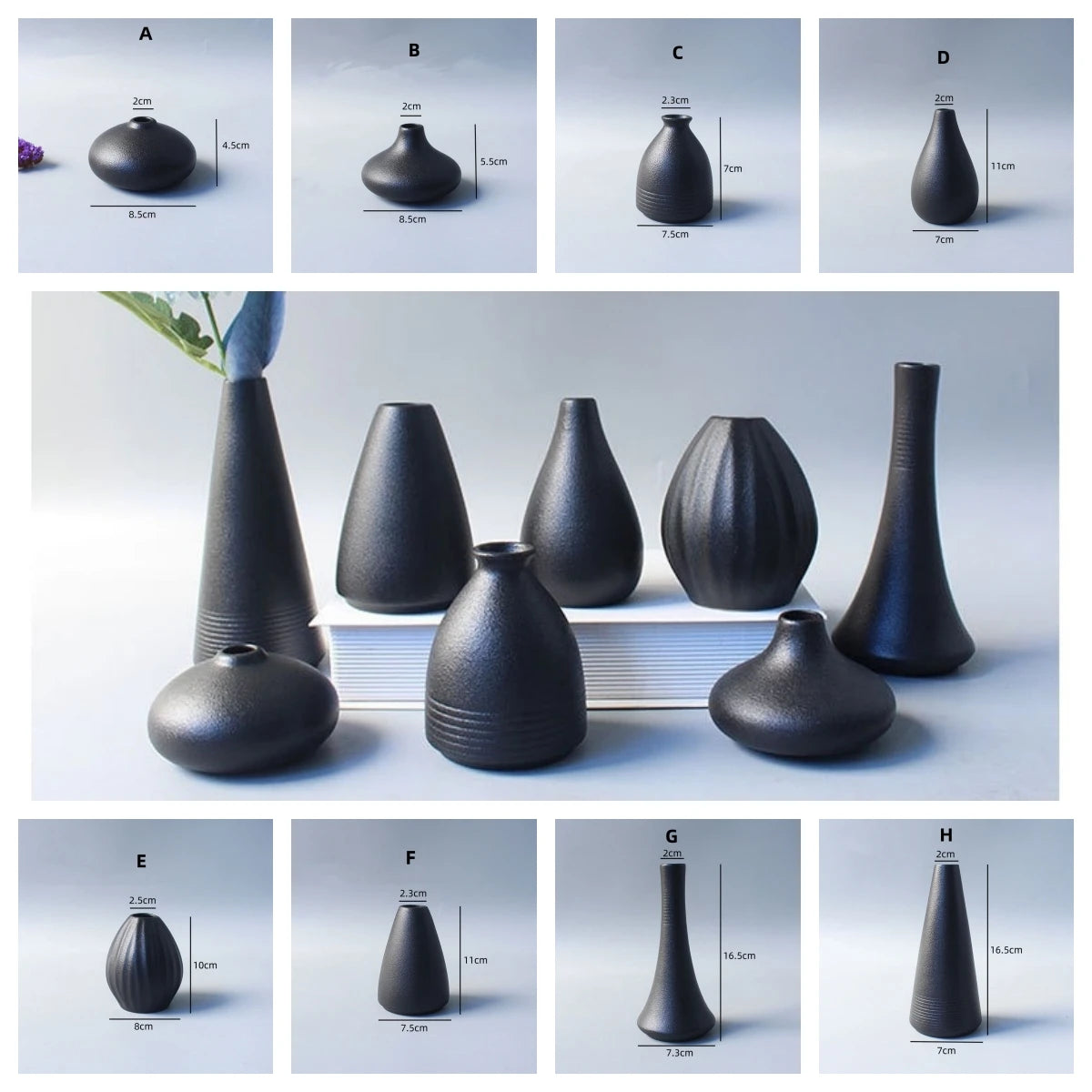 Black Ceramic Minimalist Vase