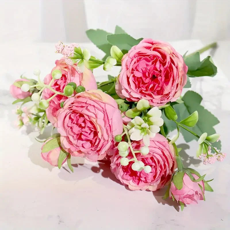 30cm Pink Peony Silk Bouquet