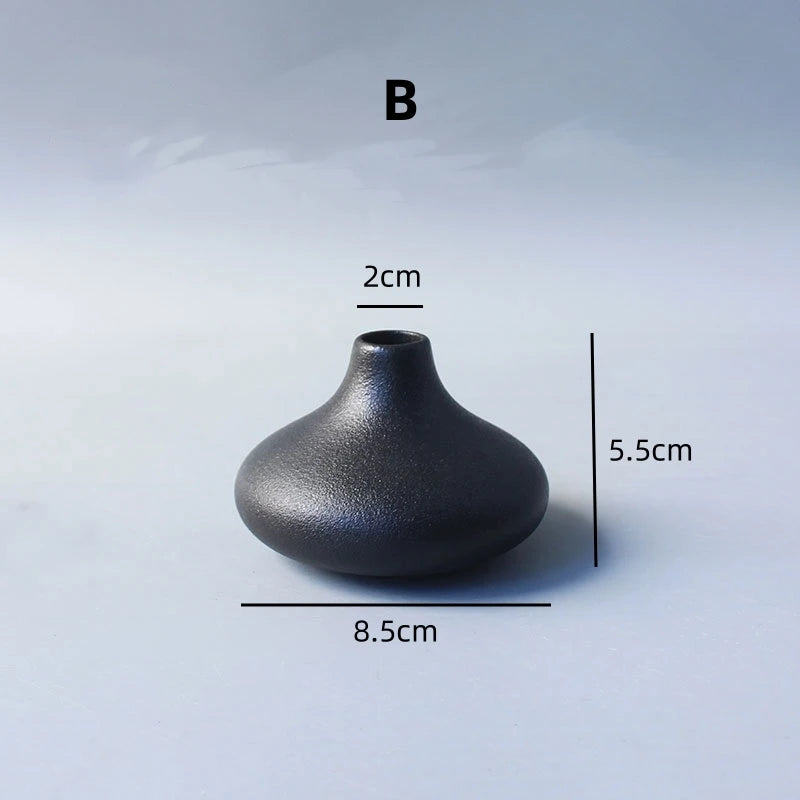 Black Ceramic Minimalist Vase