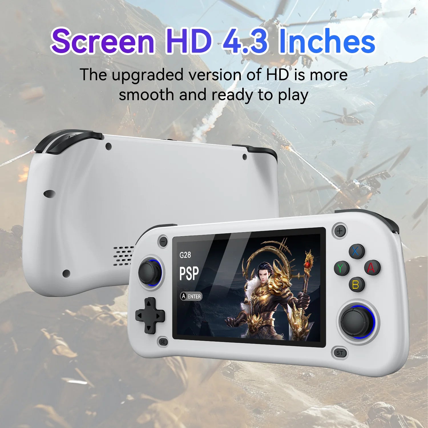 G28 handheld game console landscape square screen portable retro nostalgic open source handheld PSP arcade dual joystick