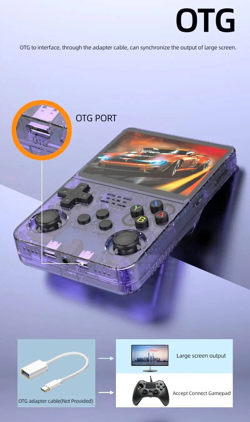R36S Handheld Game Console Open Source Retro 3.5 Inch IPS Screen Game Console Linux System Screen Portable Pocket Classic Gaming