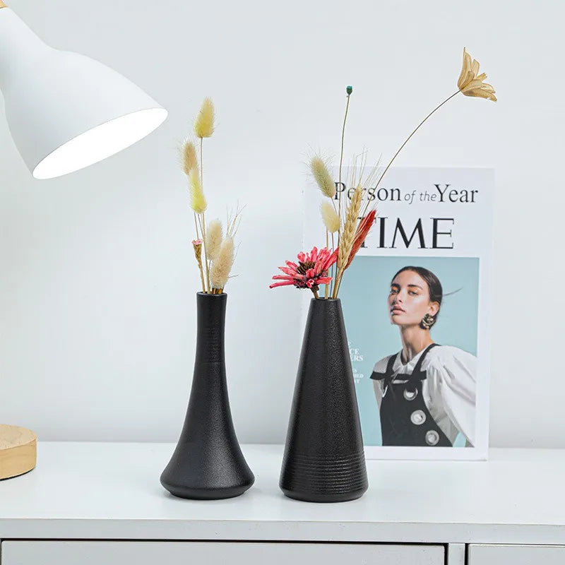 Black Ceramic Minimalist Vase