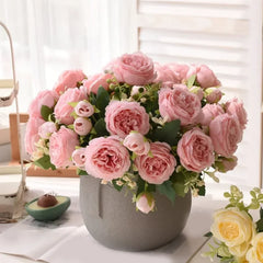 30cm Pink Peony Silk Bouquet