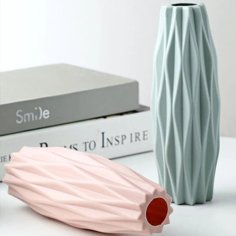 Diamond-Style Plastic Vase